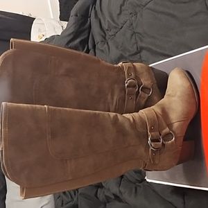 Indigo RD Women's Simona Almond Toe Knee High Zip Up 8 1/2 Fashion Boots